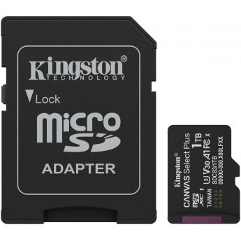 Карта памяти 1Tb MicroSD KINGSTON CANVAS SELECT PLUS + SD адаптер (SDCS3/1TB)