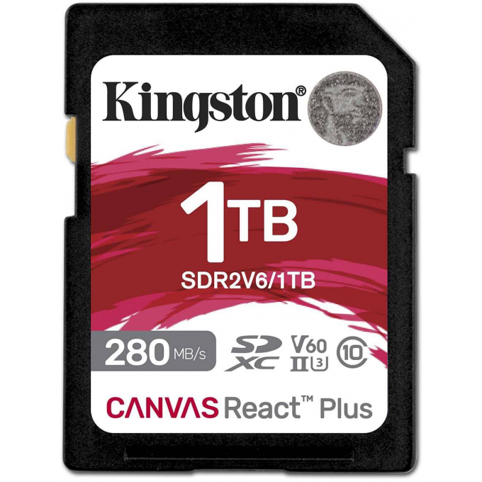 Карта памяти 1Tb SD KINGSTON CANVAS REACT PLUS () SDR2V6/1TB Карта памяти 1Tb SD KINGSTON CANVAS REACT PLUS () SDR2V6/1TB