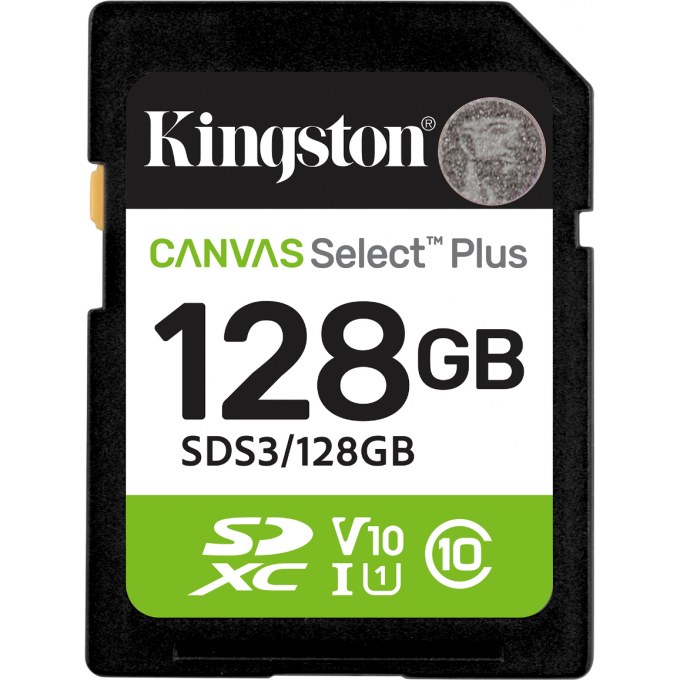 Карта памяти KINGSTON 128GB SDXC CANVAS SELECT PLUS Gen3 150MB/s C10 UHS-I U1 V10 SDS3/128GB