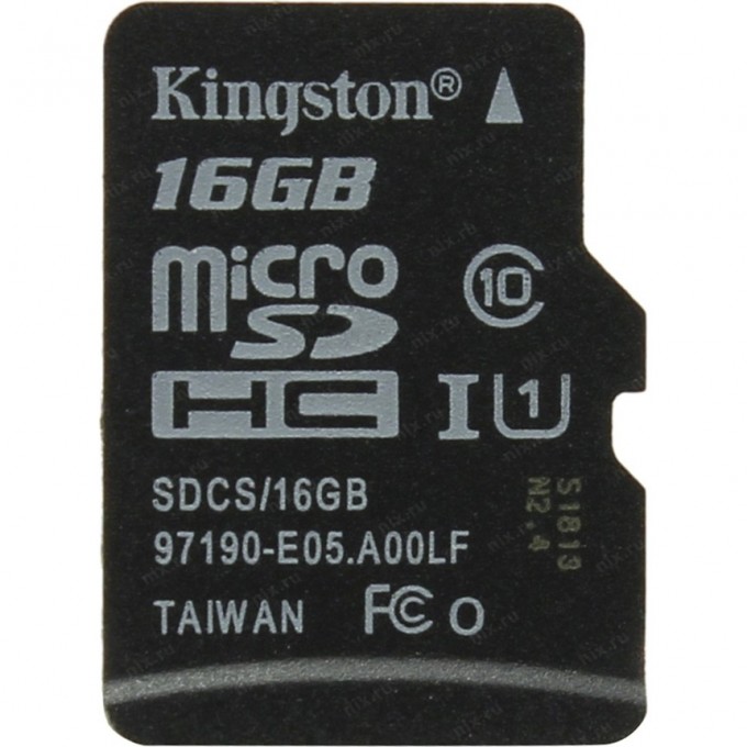 Карта памяти KINGSTON 16GB SDCS/16GB 569801