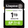 Карта памяти KINGSTON 1TB SDXC CANVAS SELECT PLUS GEN3 150MB/s C10 UHS-I U3 V30 SDS3/1TB