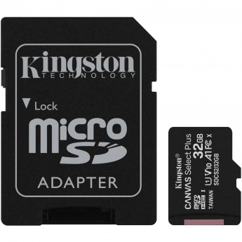 Карта памяти KINGSTON 32GB microSDHC Canvas Select Plus 100R A1 C10 Single Pack w/o Adapter