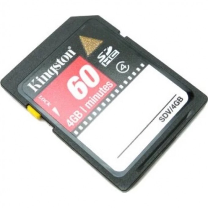 Карта памяти KINGSTON 4GB Class 4 SDHC SDV-4GB 331581