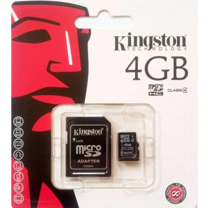 Карта памяти KINGSTON 4GB class10 microSDHC SD10V-4GB 364243