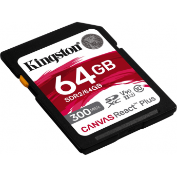 Карта памяти KINGSTON 64GB Canvas React Plus SDXC UHS-II 300R/260W U3 V90
