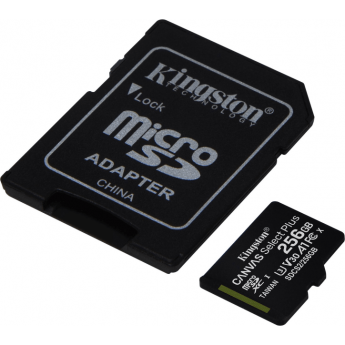 Карта памяти microSDXC UHS-I U3 KINGSTON CANVAS SELECT PLUS 256 ГБ, 100 МБ/с, SDCS2/256GBSP, 1 шт., переходник без адаптера