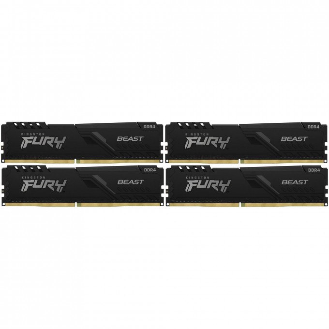 Оперативная память 128Gb DDR4 2666MHz KINGSTON FURY BEAST BLACK () (4x32Gb KIT) KF426C16BBK4/128