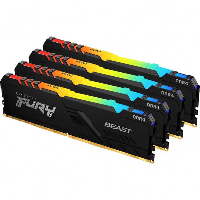 Оперативная память 128Gb DDR4 3200MHz KINGSTON FURY BEAST BLACK RGB (KF432C16BB2AK4/128) (4x32Gb KIT) KF426C16BB2AK4/128