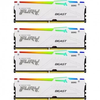 Оперативная память 128Gb DDR5 5200MHz KINGSTON FURY BEAST WHITE RGB (KF552C40BWAK4-128) (4x32Gb KIT)