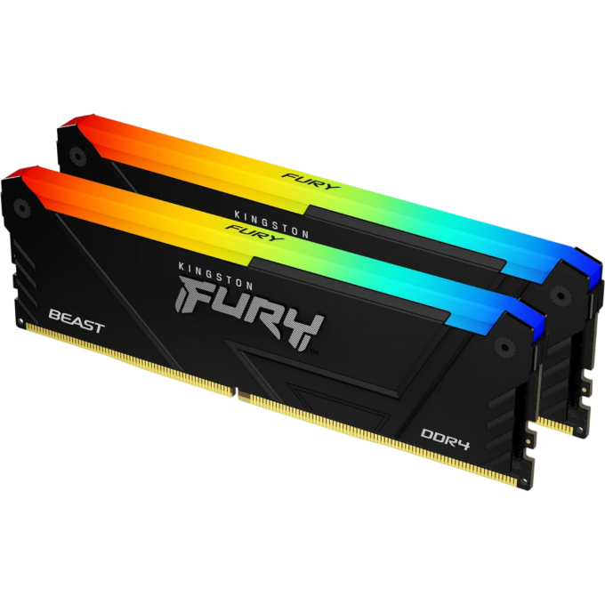 Оперативная память 16Gb DDR4 3200MHz KINGSTON FURY BEAST RGB () (2x8Gb KIT) KF432C16BB2AK2/16WP