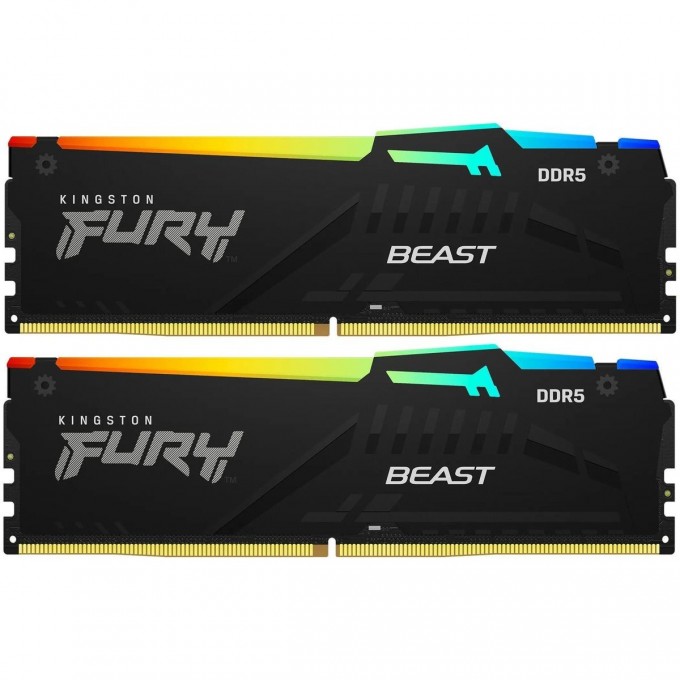 Оперативная память 16Gb DDR5 5200MHz KINGSTON FURY BEAST RGB () (2x8Gb KIT) KF552C40BBAK2-16