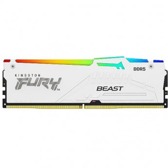 Оперативная память 16Gb DDR5 5200MHz KINGSTON FURY BEAST WHITE RGB (KF552C40BWA-16)