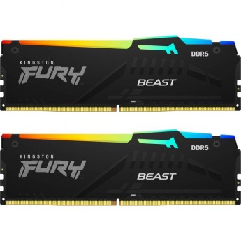 Оперативная память 16Gb DDR5 5600MHz KINGSTON FURY BEAST BLACK RGB (KF556C40BBAK2-16) (2x8Gb KIT)