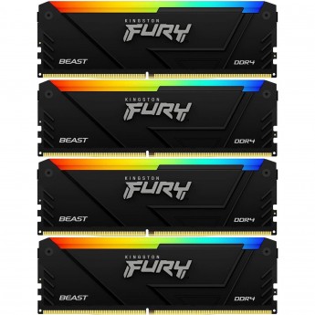 Оперативная память 32Gb DDR4 2666MHz KINGSTON FURY BEAST BLACK RGB (KF426C16BB2AK4/32) (4x8Gb KIT)