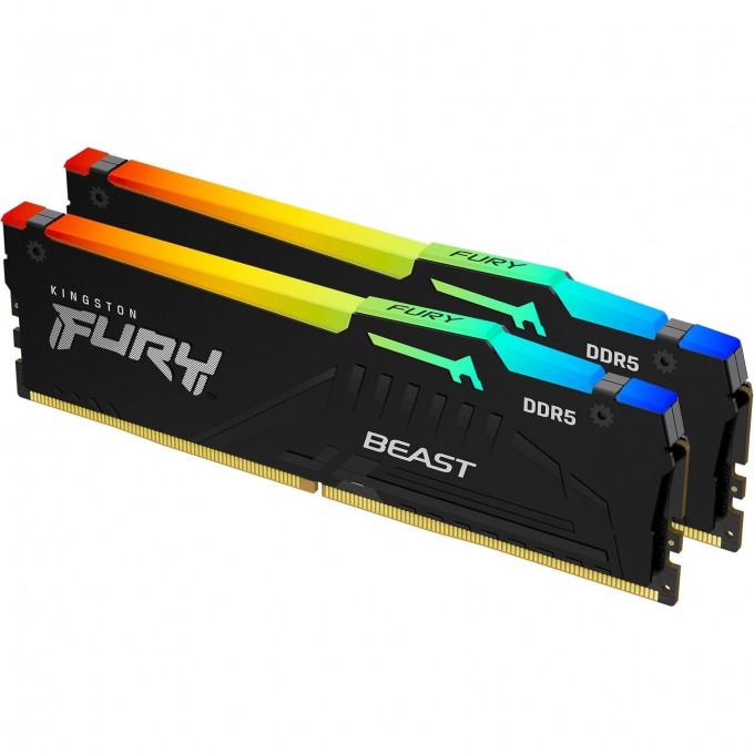 Оперативная память 32Gb DDR5 5200MHz KINGSTON FURY BEAST RGB () (2x16Gb KIT) KF552C40BBAK2-32