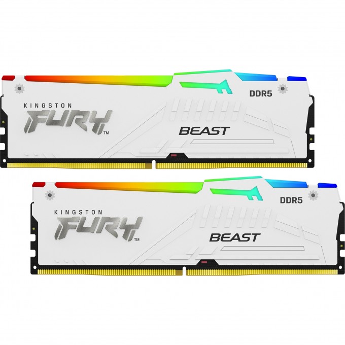 Оперативная память 32Gb DDR5 5200MHz KINGSTON FURY BEAST WHITE RGB () (2x16Gb KIT) KF552C36BWEAK2-32