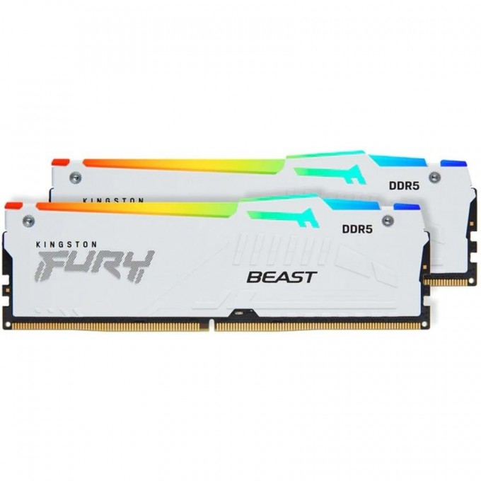 Оперативная память 32Gb DDR5 5200MHz KINGSTON FURY BEAST WHITE RGB () (2x16Gb KIT) KF552C40BWAK2-32