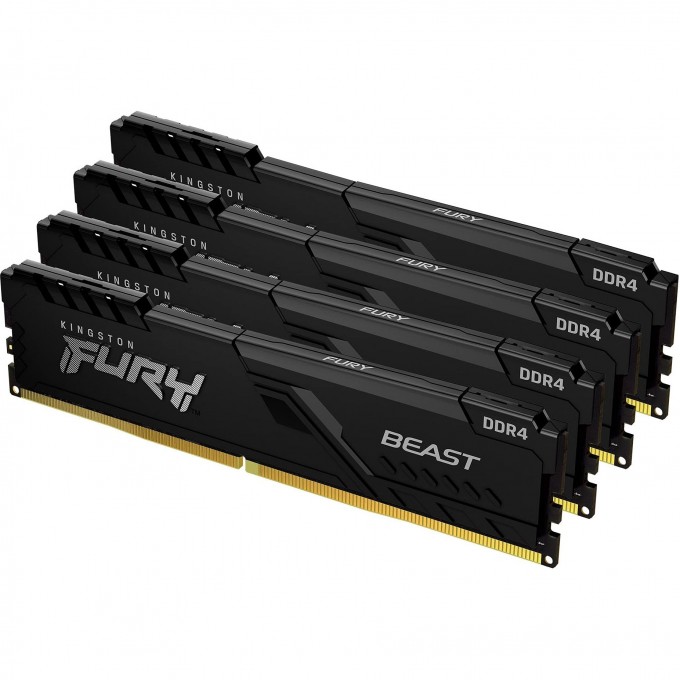 Оперативная память 64Gb DDR4 2666MHz KINGSTON FURY BEAST BLACK () (4x16Gb KIT) KF426C16BBK4/64