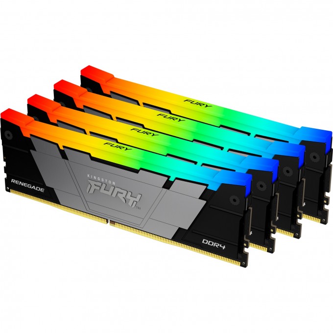 Оперативная память 64Gb DDR4 3200MHz KINGSTON FURY RENEGADE RGB () (4x16Gb KIT) KF432C16RB12AK4/64