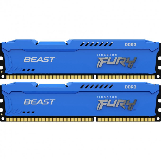 Оперативная память 8Gb DDR-III 1600MHz KINGSTON FURY BEAST BLUE () (2x4Gb KIT) KF316C10BK2/8