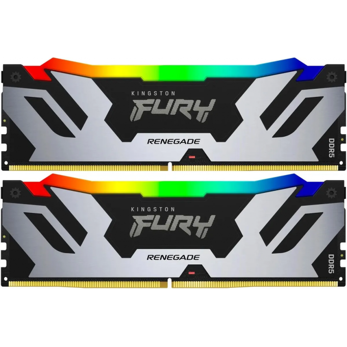 Оперативная память 96Gb DDR5 6400MHz KINGSTON FURY RENEGADE SILVER RGB () (2x48Gb KIT) KF564C32RSAK2-96