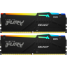 Память оперативная KINGSTON 32GB 6000MT/s DDR5 CL30 DIMM (Kit of 2) FURY Beast RGB XMP KF560C30BBAK2-32