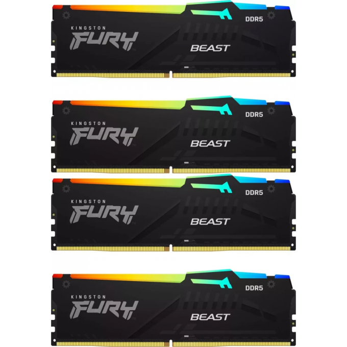 Память оперативная KINGSTON FURY BEAST RGB XMP 128GB 5600MT/s DDR5 CL40 DIMM (Kit of 4) KF556C40BBAK4-128 Память оперативная KINGSTON FURY BEAST RGB XMP 128GB 5600MT/s DDR5 CL40 DIMM (Kit of 4) KF556C40BBAK4-128